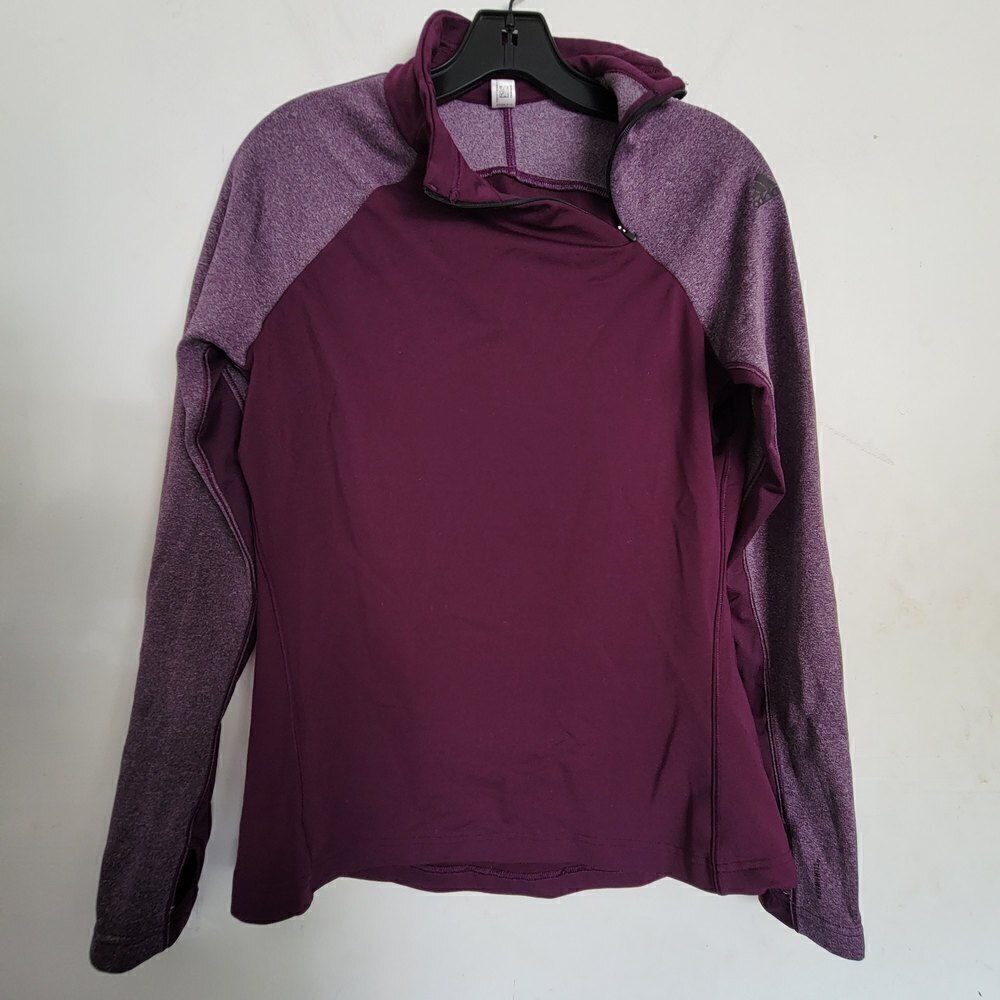 Adidas Purple Pink Long Sleeve Pullover Mock Neck Layering Top Size Small